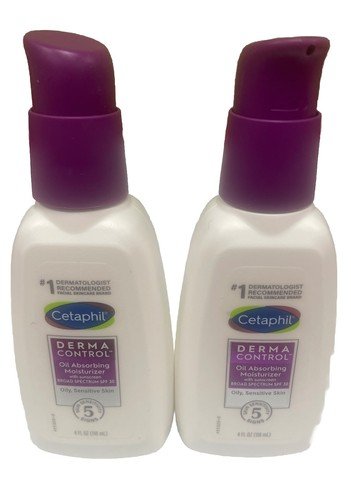 Cetaphil Derma Control Oil Absorbing Moisturizer SPF 30 4 Oz Lot Of 2