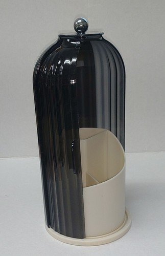 Vivitar 360° Rotating Makeup & Brush Cosmetic Storage Organizer Box Black/Beige